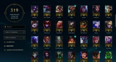 Conta Borda de Platina 28 skins e muitos champs.
