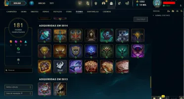 Conta LOL LVL 324 | 161 Campeões| 114 Skins |UNRANKED| 2013