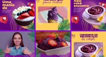 Pack Artes Canva Açaí – 100 Temas Editáveis Açaiteria Vol. 1