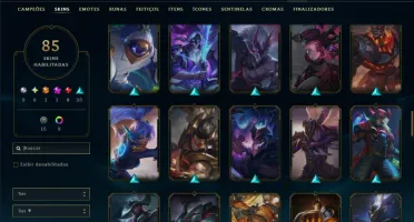 Unranked com 100 Champs e 85 Skins ( ADC / JG )
