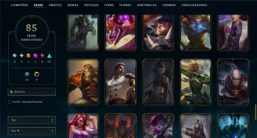 Unranked com 100 Champs e 85 Skins ( ADC / JG )