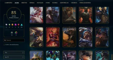 Unranked com 100 Champs e 85 Skins ( ADC / JG )
