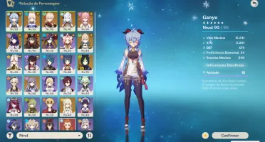 Conta com kazuha c1,Hutao, ganyu, shenhe entre outros