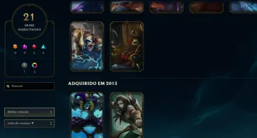 Vendo conta com borda gold prata II com 21 skins 69 campeões