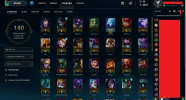 Vendo conta com borda gold prata II com 21 skins 69 campeões