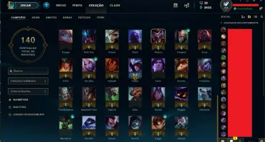 Vendo conta com borda gold prata II com 21 skins 69 campeões
