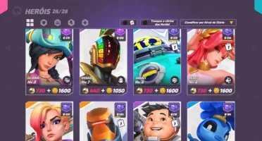 T3 arena 10k troféus 26/28 heróis 31 skins Rank platina