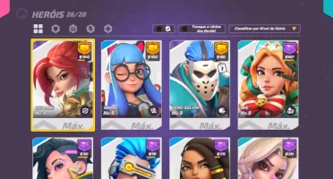 T3 arena 10k troféus 26/28 heróis 31 skins Rank platina