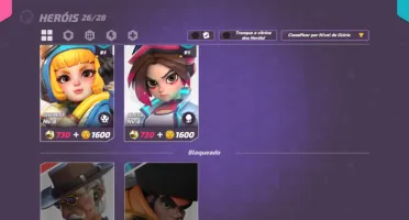 T3 arena 10k troféus 26/28 heróis 31 skins Rank platina
