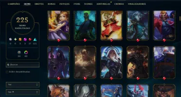 Platina 4 com TODOS os Champs e 225 Skins ( SUP / ADC )