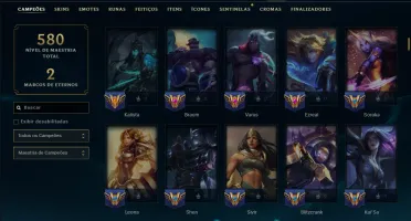 Platina 4 com TODOS os Champs e 225 Skins ( SUP / ADC )