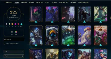 Platina 4 com TODOS os Champs e 225 Skins ( SUP / ADC )