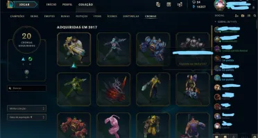Vendo conta league os legends, +200 skins