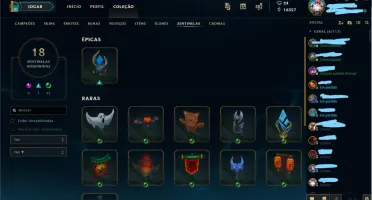 Vendo conta league os legends, +200 skins