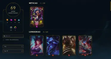 conta lol d2 todos os champs 69 skins