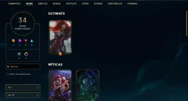 CONTA LOL - SKINS RARAS - MD10 NÃO FEITA