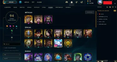 CONTA MAIN KATARINA COM SKINS PRESTÍGIO E ULTIMATE