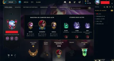 CONTA MAIN KATARINA COM SKINS PRESTÍGIO E ULTIMATE