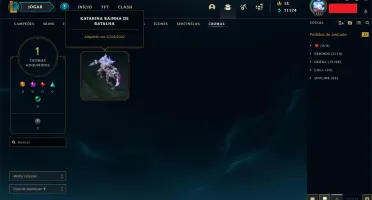 CONTA MAIN KATARINA COM SKINS PRESTÍGIO E ULTIMATE