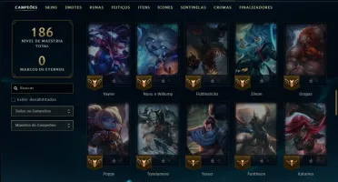 Unranked com 80 Champs e 9 Skins