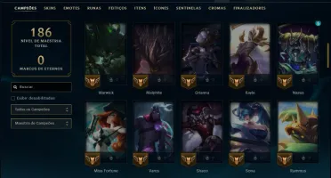 Unranked com 80 Champs e 9 Skins