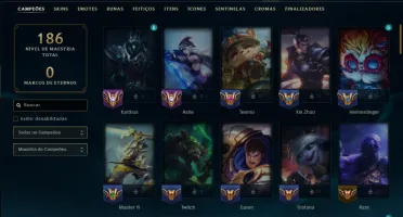 Unranked com 80 Champs e 9 Skins