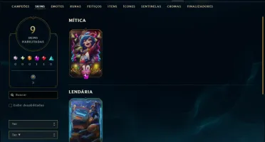 Unranked com 80 Champs e 9 Skins
