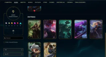 Unranked com 80 Champs e 9 Skins