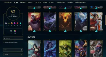 Platina 1 com 115 Champs e 63 Skins ( MAIN SUP )