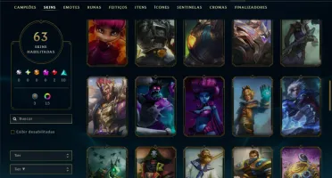 Platina 1 com 115 Champs e 63 Skins ( MAIN SUP )