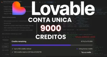 Conta Lovable com 9000 Créditos - Conta Unica