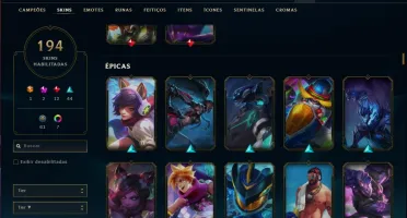 Conta ouro 2 com TODOS os champs, 194 skins (MAIN ADC)