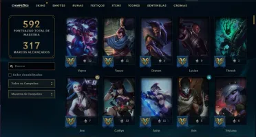 Conta ouro 2 com TODOS os champs, 194 skins (MAIN ADC)