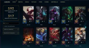 Conta ouro 2 com TODOS os champs, 194 skins (MAIN ADC)