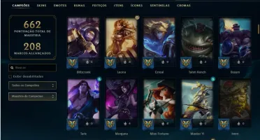 Conta ouro 3 com TODOS os champs e 102 skins