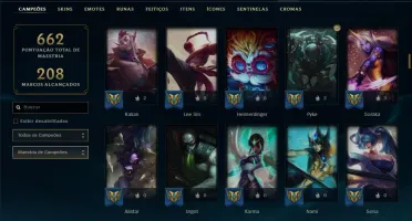 Conta ouro 3 com TODOS os champs e 102 skins