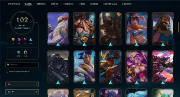 Conta ouro 3 com TODOS os champs e 102 skins