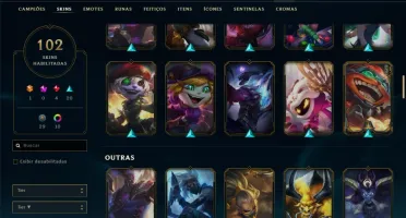 Conta ouro 3 com TODOS os champs e 102 skins