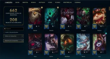Conta ouro 3 com TODOS os champs e 102 skins