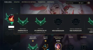 Esmeralda 4 com TODOS os Champs e 223 Skins (TOP / SUP / JG)