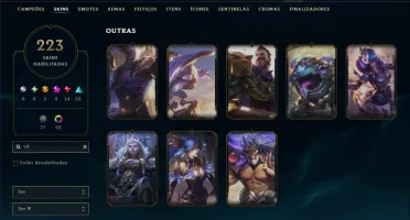 Esmeralda 4 com TODOS os Champs e 223 Skins (TOP / SUP / JG)