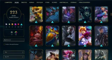 Esmeralda 4 com TODOS os Champs e 223 Skins (TOP / SUP / JG)
