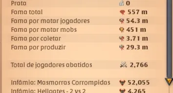 Conta albion 557m de fama