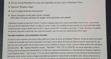 Cartão Presente Gran Turismo 7 PlayStation – Código Digital