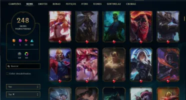 Conta Unranked com TODOS os champs e 248 Skins + 5 Ultimates