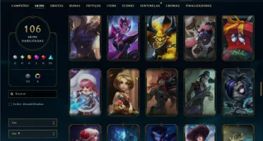 Unranked com TODOS os champs e 106 Skins ( TOP / MID / SUP )