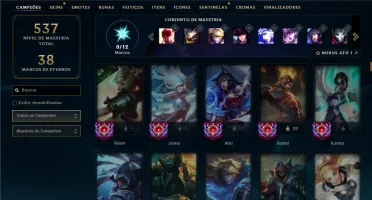 Unranked com TODOS os champs e 106 Skins ( TOP / MID / SUP )