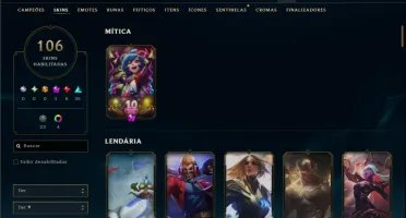 Unranked com TODOS os champs e 106 Skins ( TOP / MID / SUP )