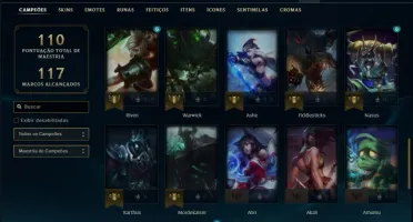 Conta bronze 2 com 14 skins e 48 champs
