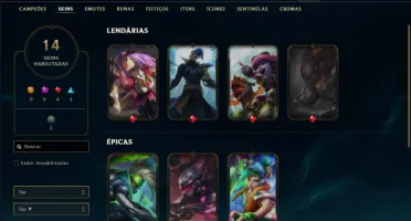 Conta bronze 2 com 14 skins e 48 champs